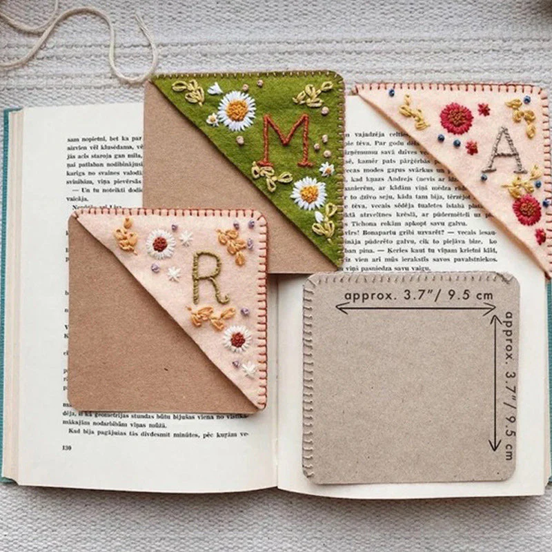 Personalized Hand Embroidered Corner Bookmark - Image 3
