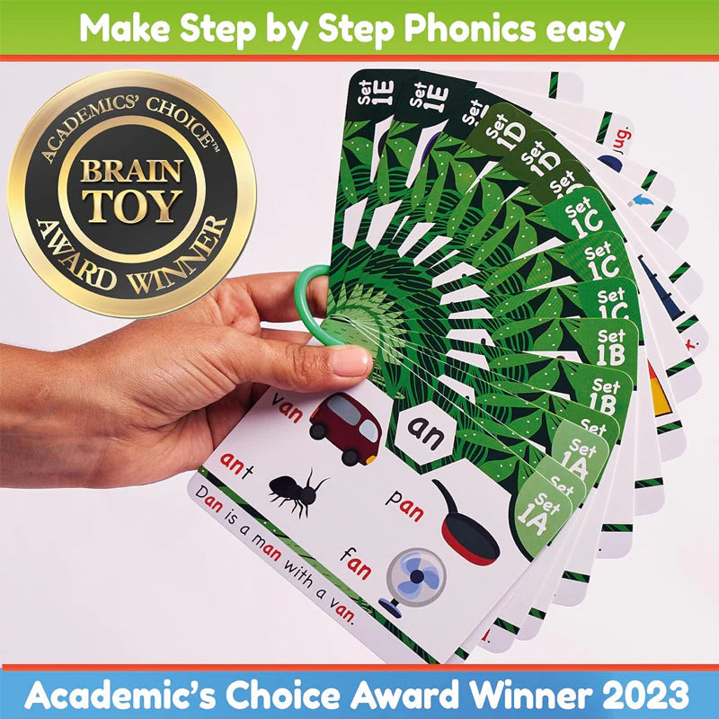 Phonics Flash Cards - Learn to Read in 20 Stages - Digraphs CVC Blends Long Vowel Sounds - Image 3