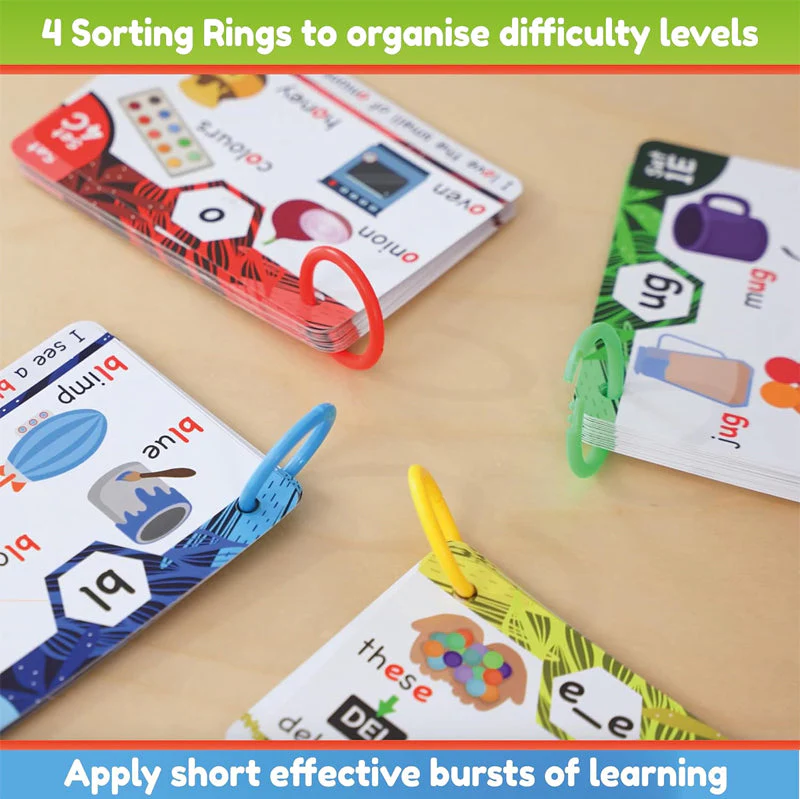 Phonics Flash Cards - Learn to Read in 20 Stages - Digraphs CVC Blends Long Vowel Sounds - Image 7