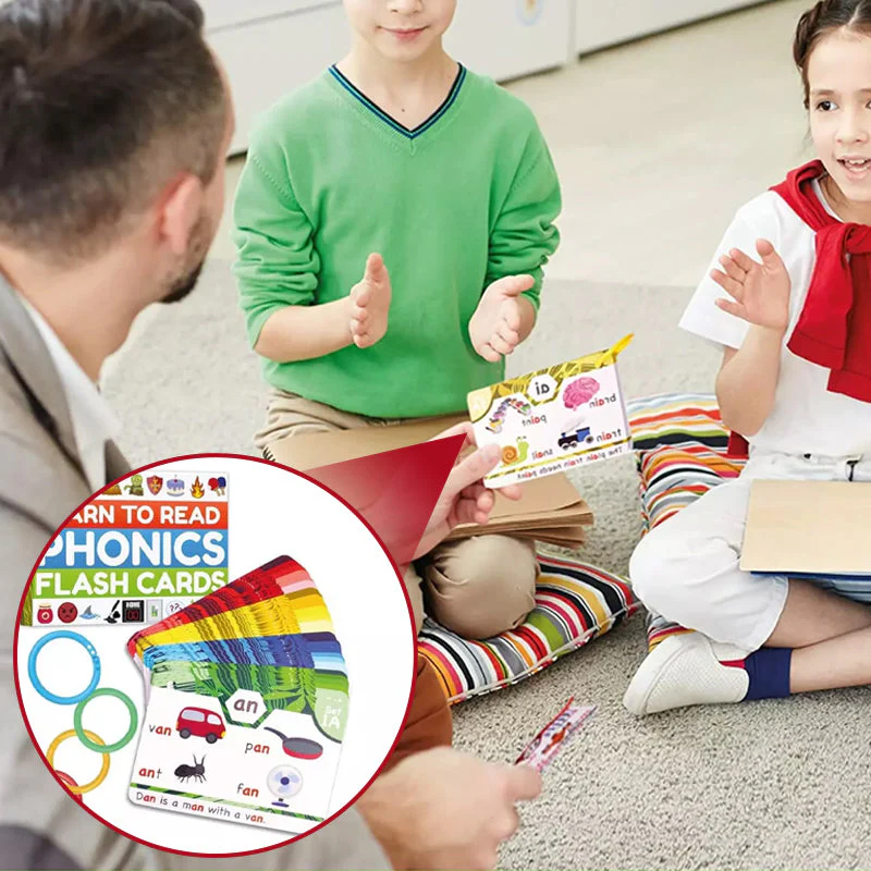 Phonics Flash Cards - Learn to Read in 20 Stages - Digraphs CVC Blends Long Vowel Sounds - Image 9