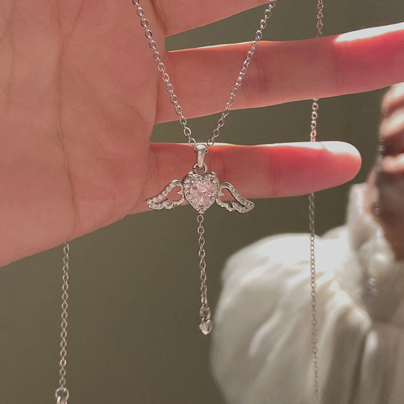 Pink Angel Wings Necklace - Image 7