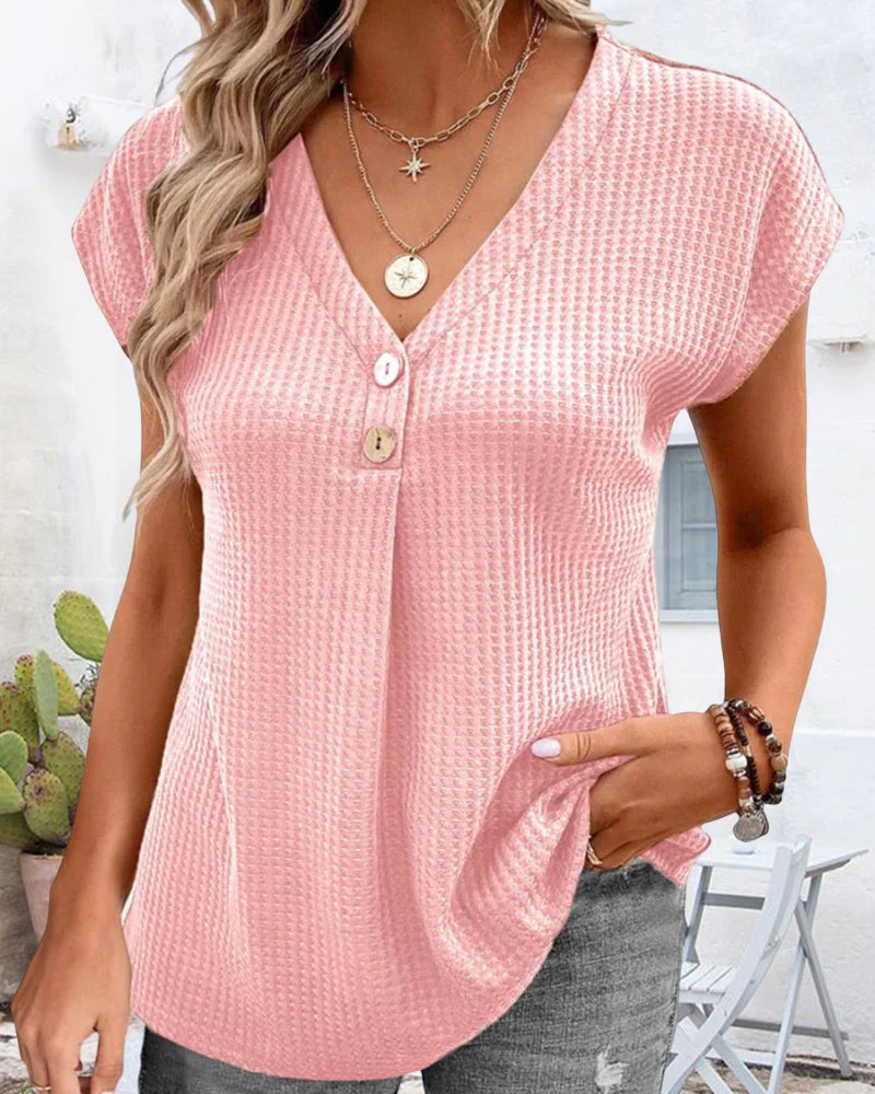 Plain V-neck T-shirt - Image 2