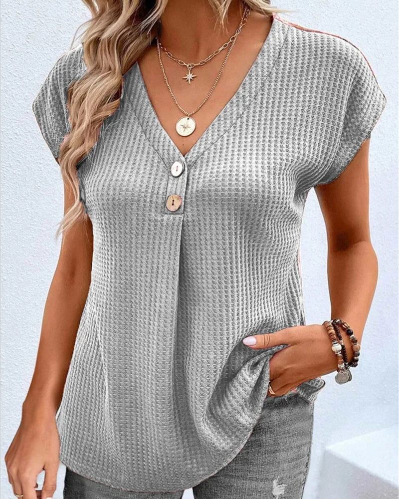 Plain V-neck T-shirt - Image 3