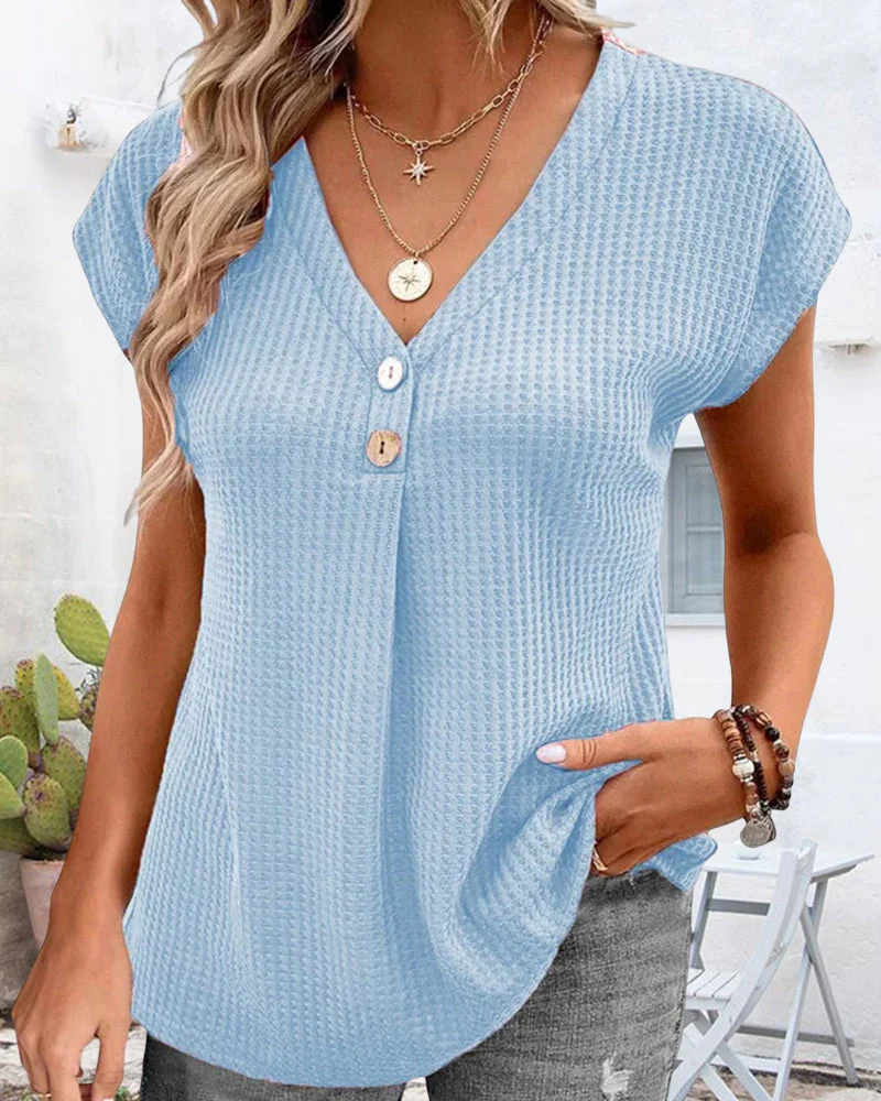 Plain V-neck T-shirt - Image 6