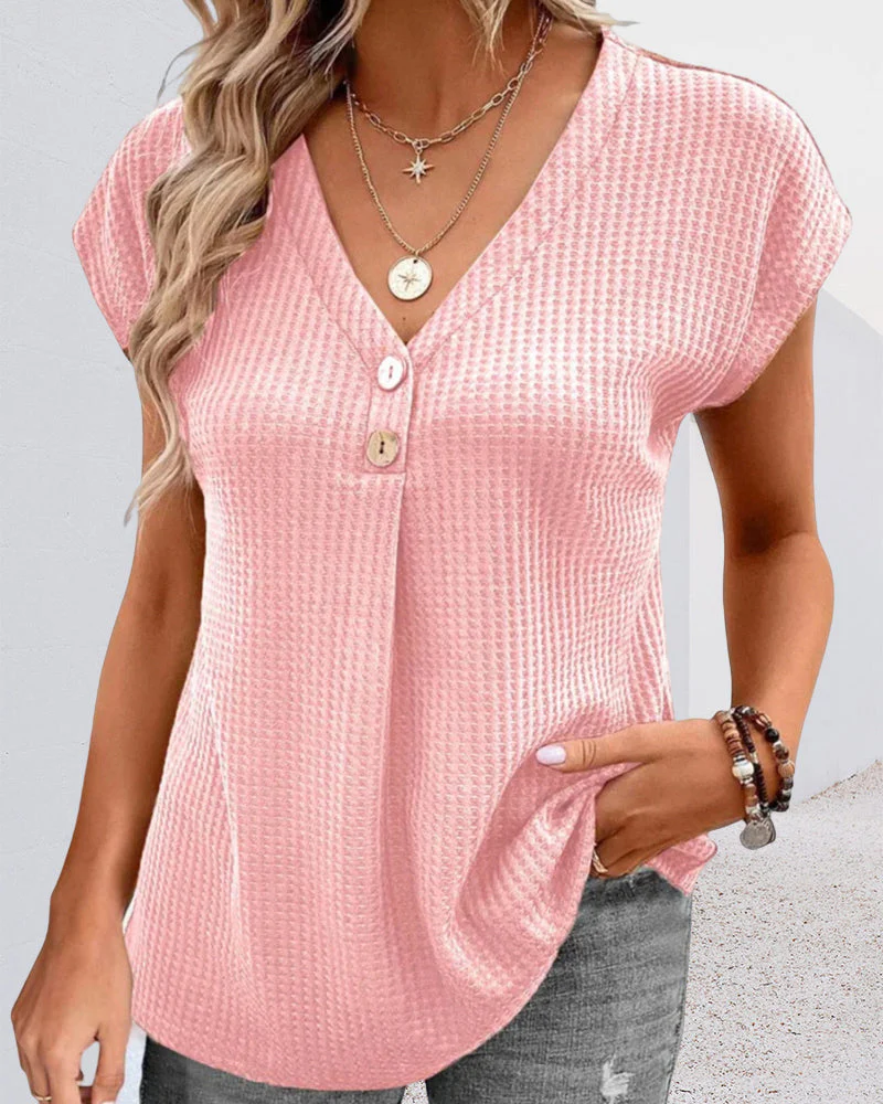 Plain V-neck T-shirt - Image 7
