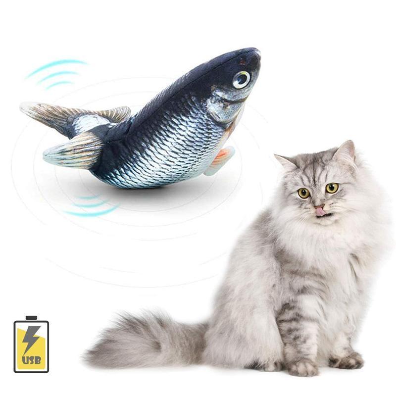 Plush Simulation USB Charging Cat Fish Toy - Image 2