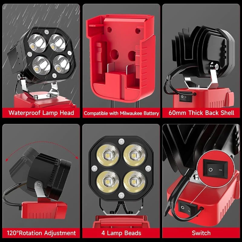 Portable Four-Leaf LED Work Light - Image 8