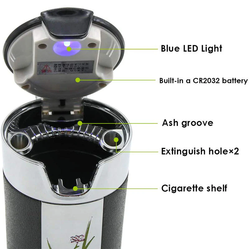 Portable Led Light Car Ashtray - Image 2