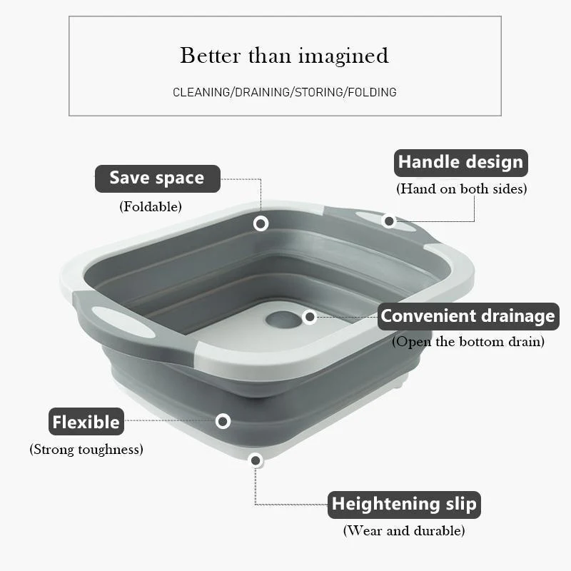 Portable Multi-function Collapsible Dish Tub - Image 5