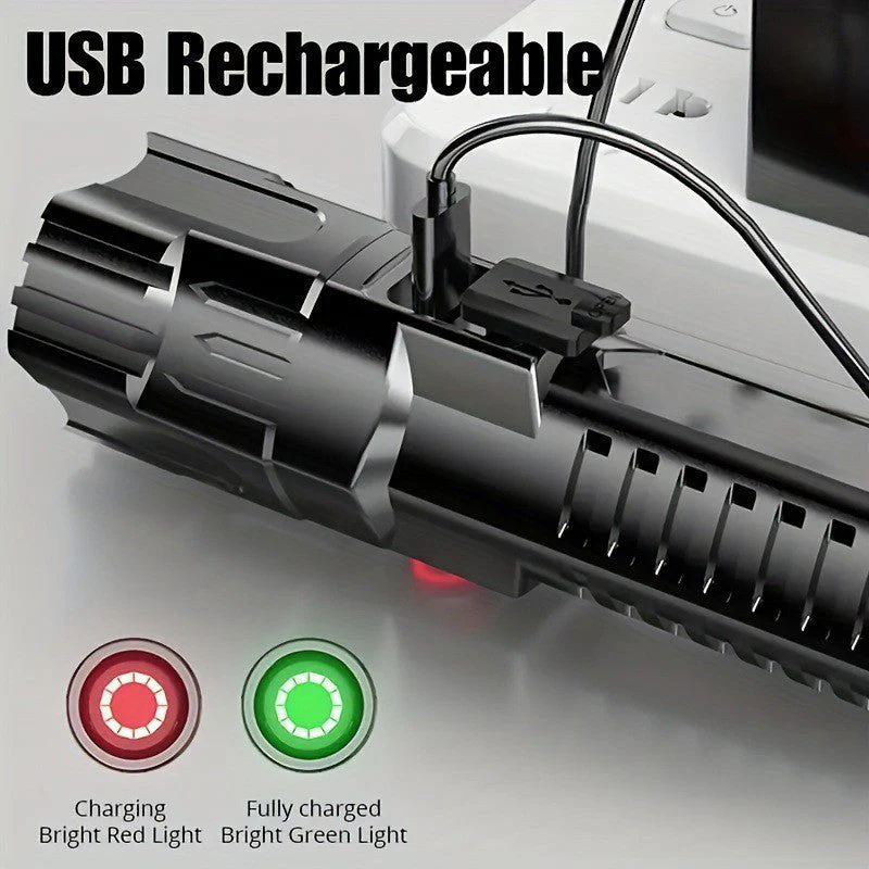 Portable USB Rechargeable Powerful Flashlight - Image 2