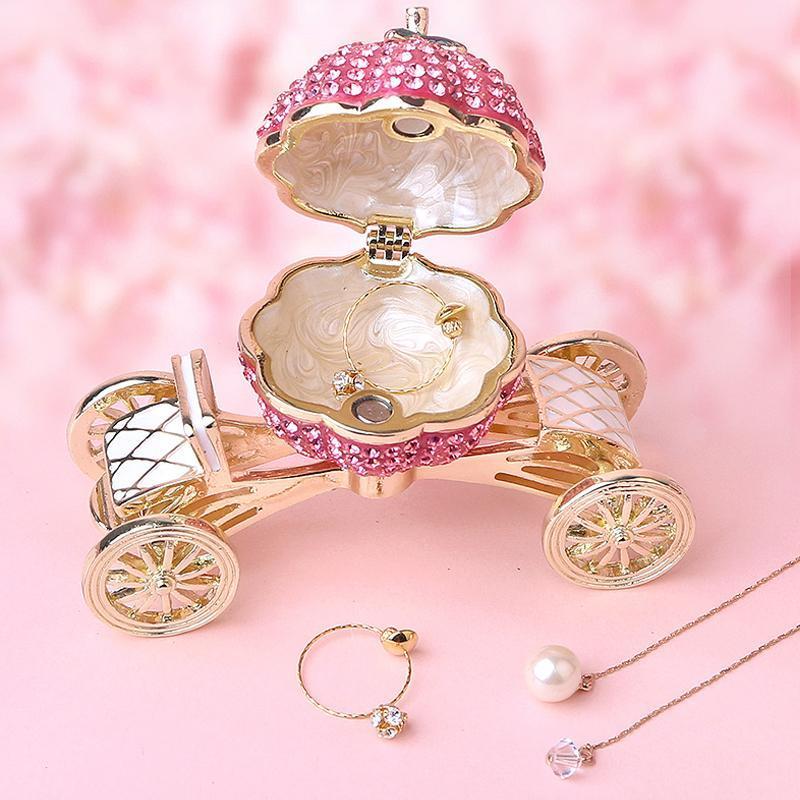Pumpkin Carriage Rhinestones Jewelry Box - Image 2