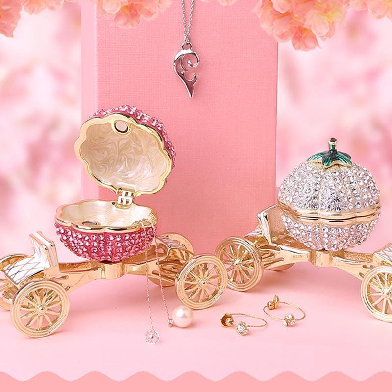 Pumpkin Carriage Rhinestones Jewelry Box - Image 3