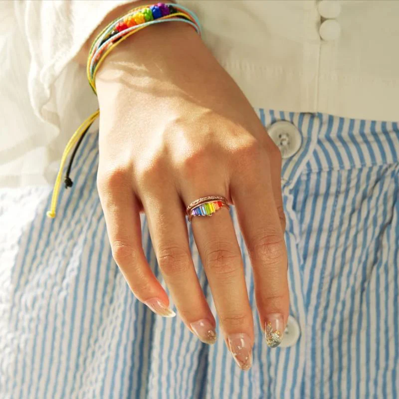 Rainbow Micro Diamond Ring - Image 2