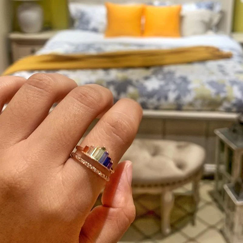 Rainbow Micro Diamond Ring - Image 6