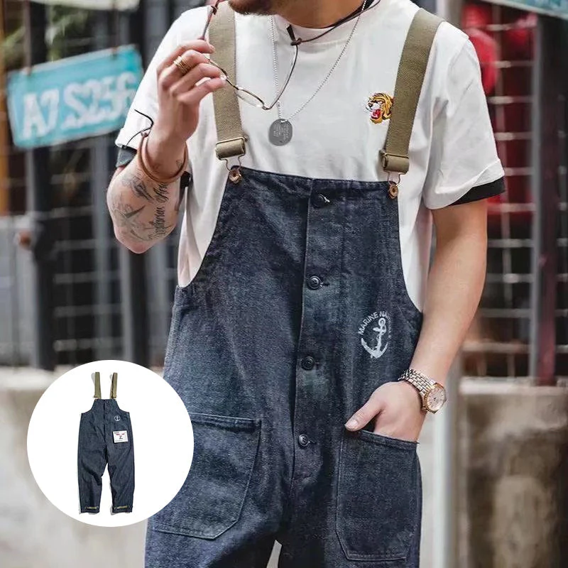 RETRO NAVY BLUE DENIM JUMPSUIT - Image 10