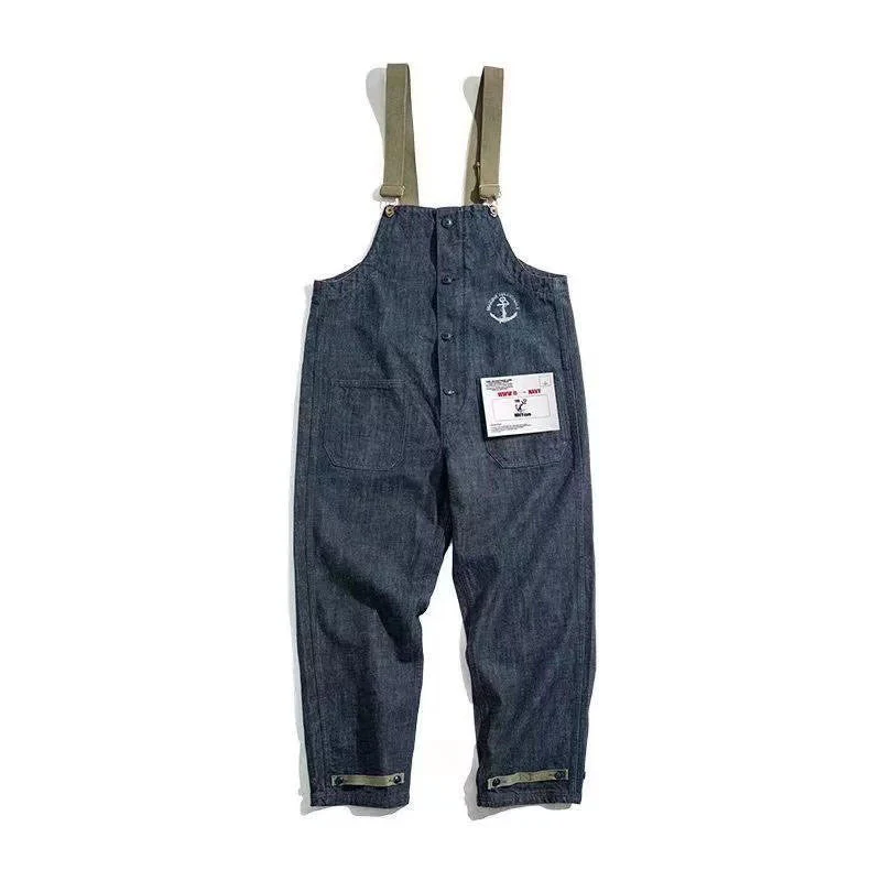 RETRO NAVY BLUE DENIM JUMPSUIT - Image 11
