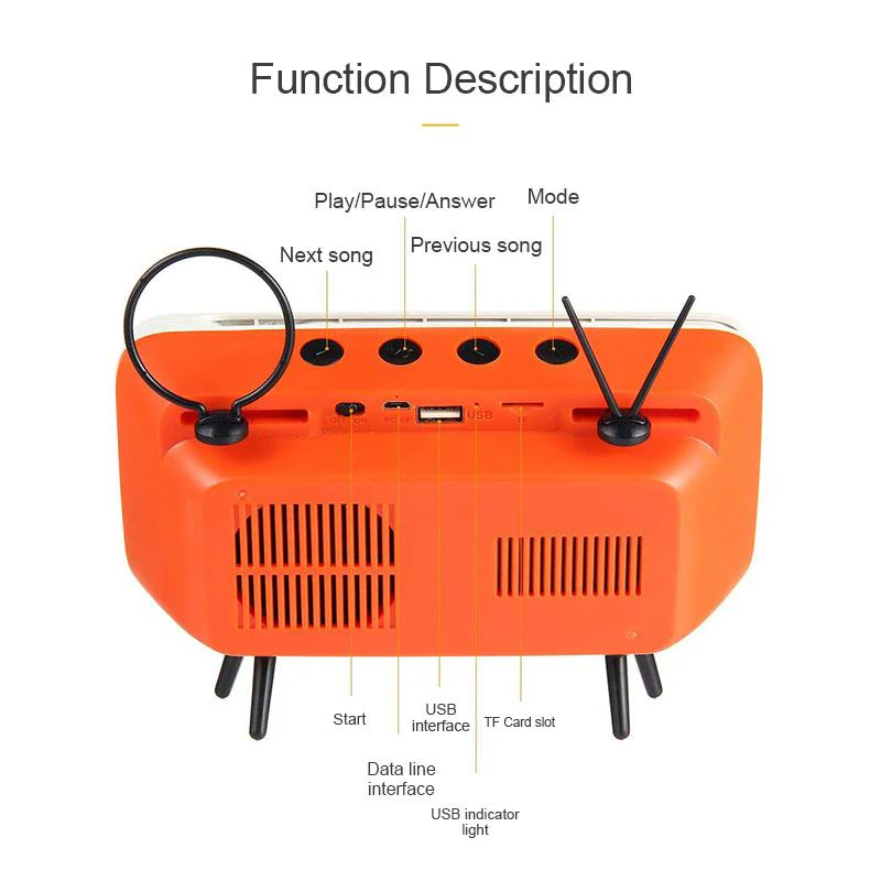 Retro TV Bluetooth Speaker+ Mobile Phone Holder - Image 6
