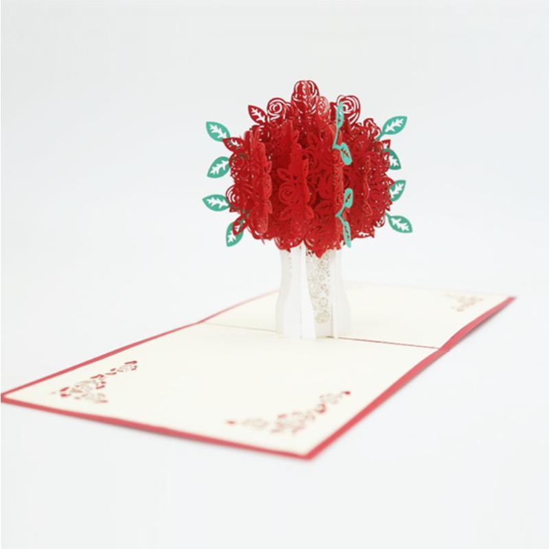 Rose Bouquet Pop-up Card - Valentine's Day Card - Image 4