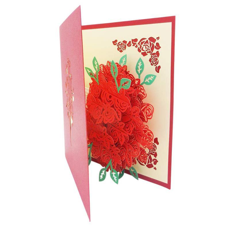 Rose Bouquet Pop-up Card - Valentine's Day Card - Image 5