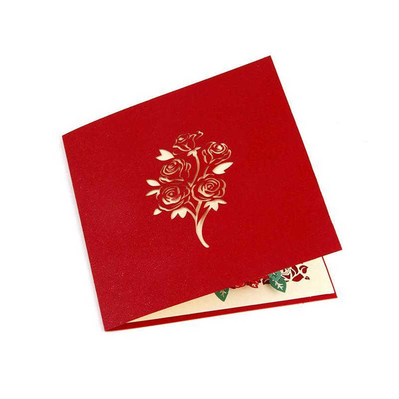 Rose Bouquet Pop-up Card - Valentine's Day Card - Image 6