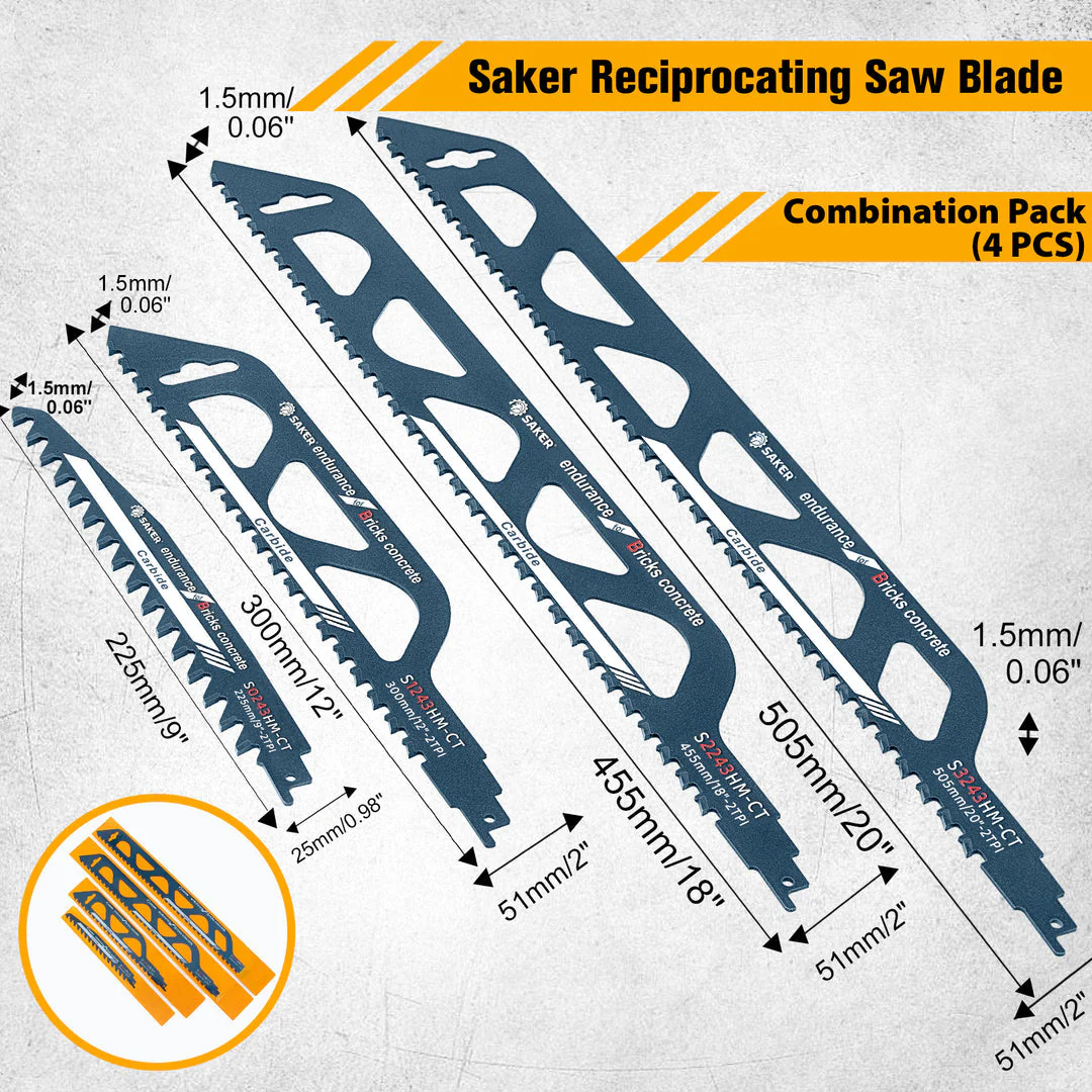 Saker Reciprocating Saw Blade for Cutting Wood, Porous Concrete, Brick - Image 8