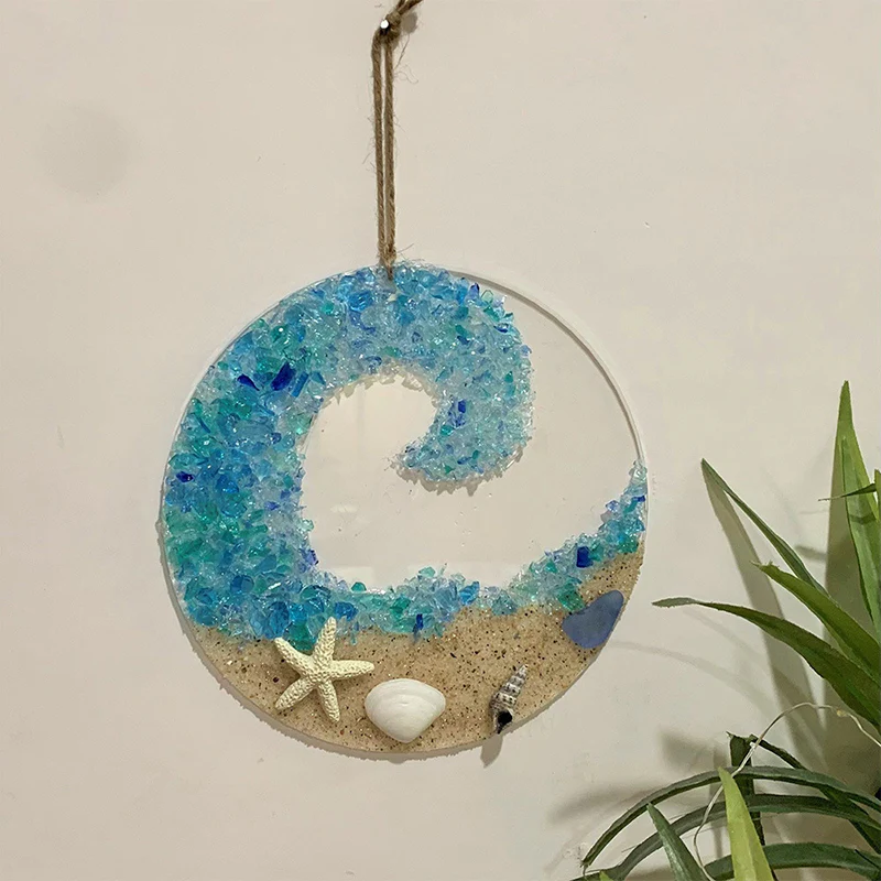 Sea Glass Suncatcher - Ocean Crashing Wave Beach Ornament - Image 5