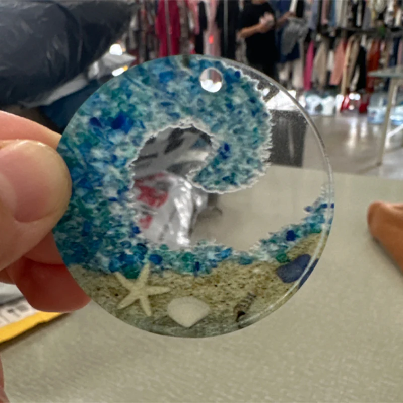 Sea Glass Suncatcher - Ocean Crashing Wave Beach Ornament - Image 7
