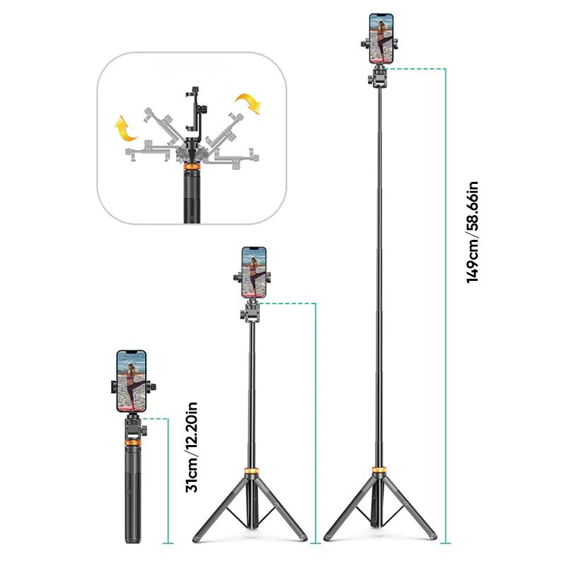Selfie Stick Tripod With Bluetooth Remote - Image 19