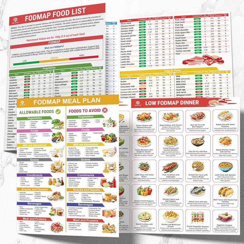 🥗Set of 2 Fodmap Chart📘IBS Symptom Relief Food List - Image 12