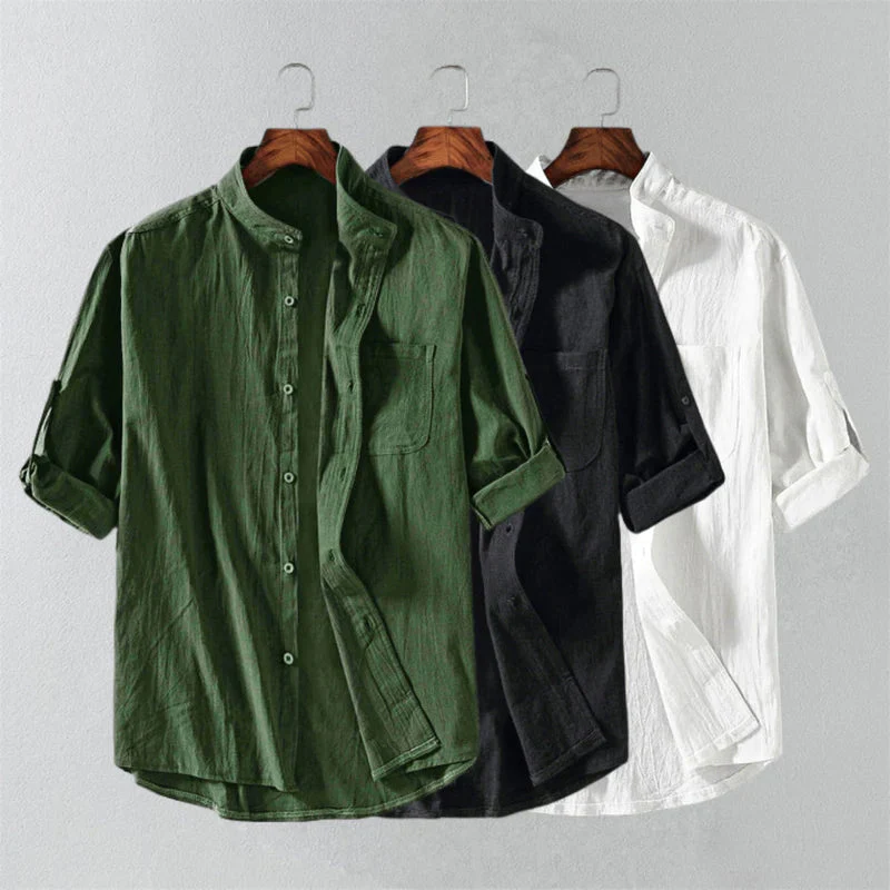 Short Sleeve Linen Shirt - Image 3