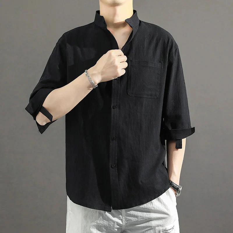 Short Sleeve Linen Shirt - Image 4