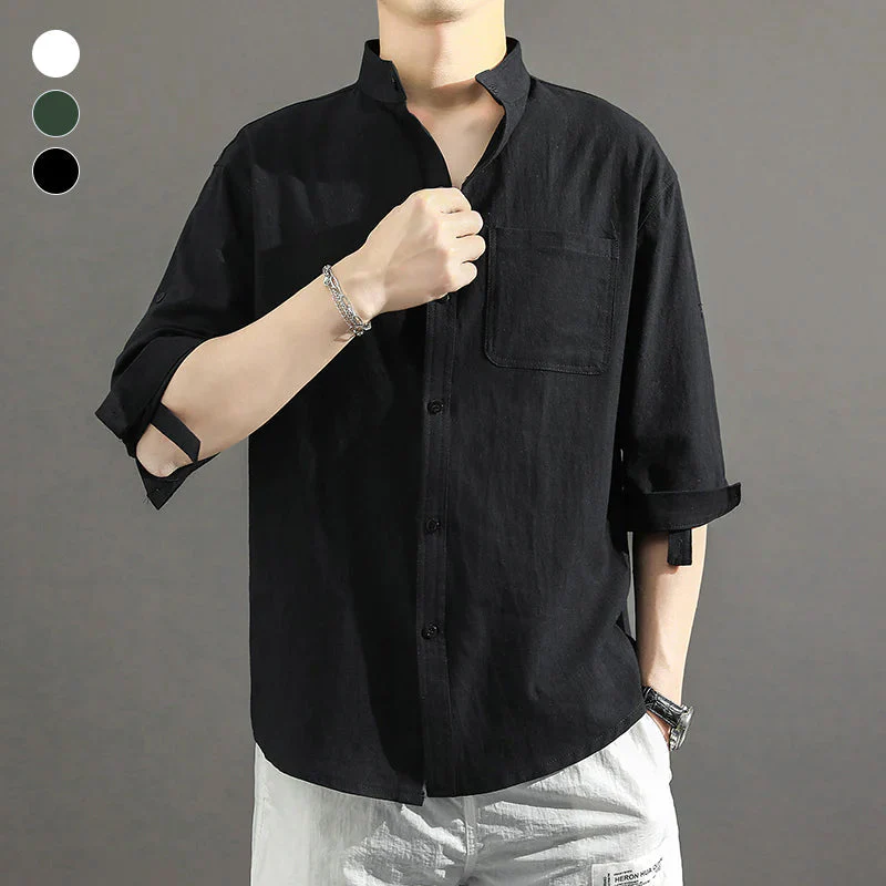 Short Sleeve Linen Shirt - Image 7