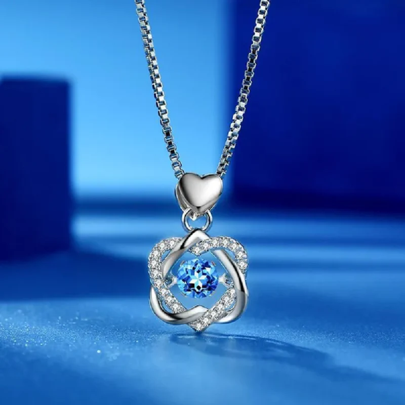 Side by Side or Miles Apart We're Connected by Heart Love Knot Necklace - Image 10