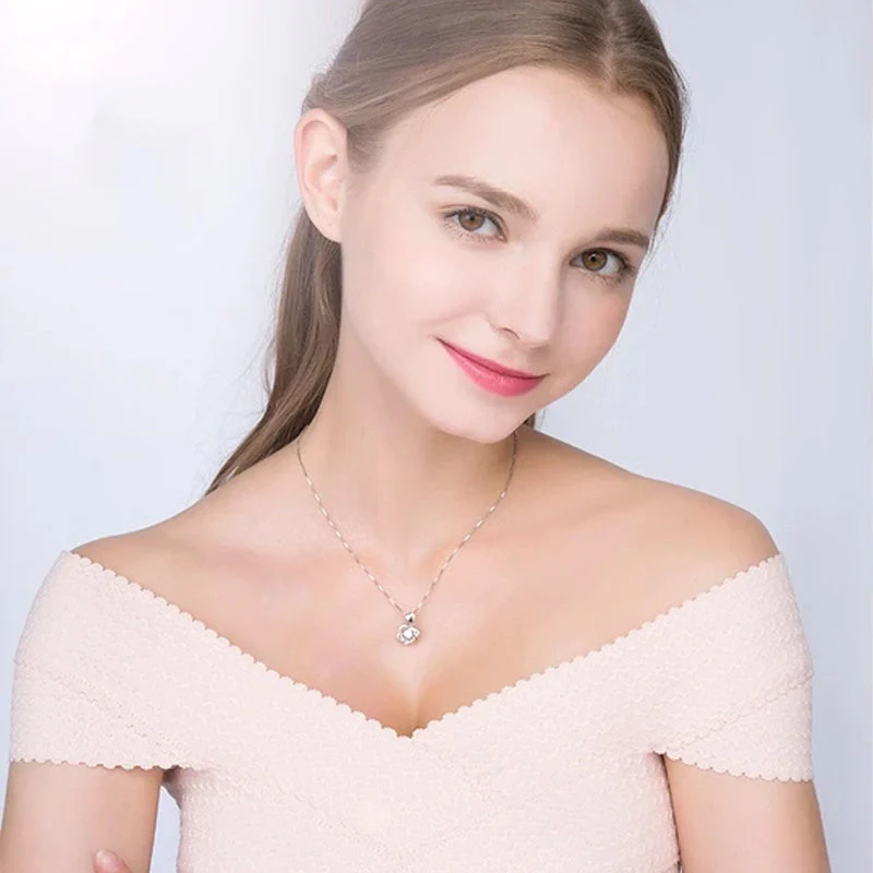 Side by Side or Miles Apart We're Connected by Heart Love Knot Necklace - Image 3