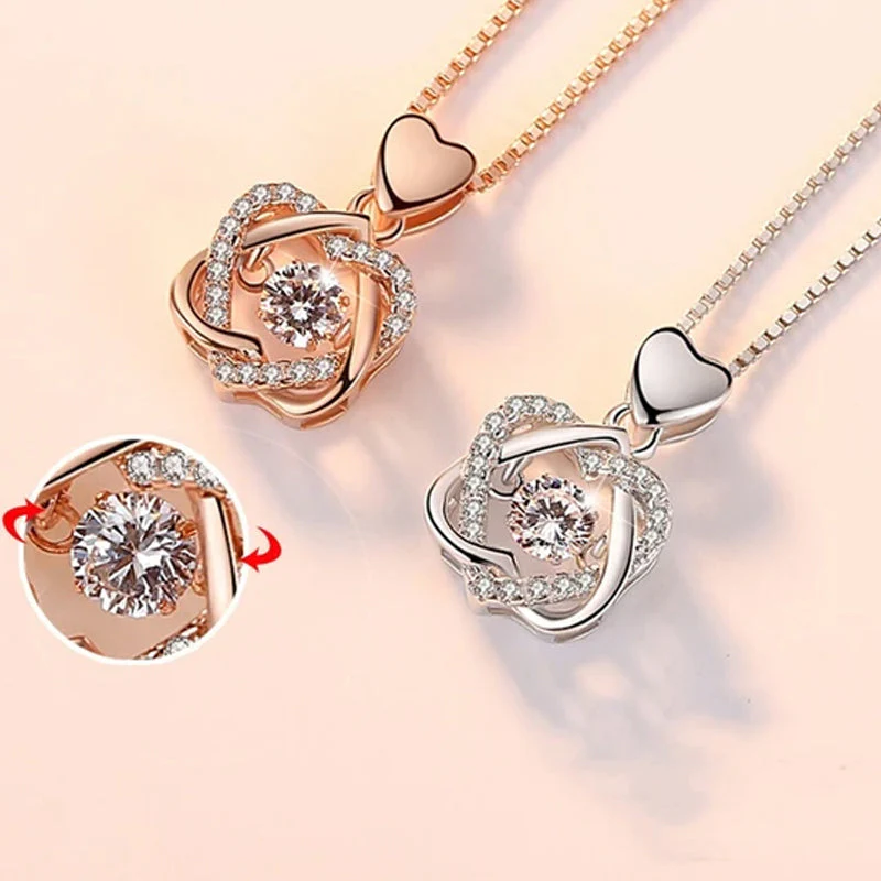 Side by Side or Miles Apart We're Connected by Heart Love Knot Necklace - Image 5