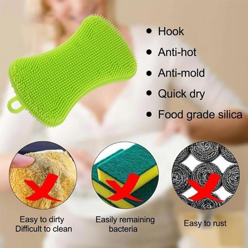 Silicone Kitchen Dishwashing Brush - Image 2