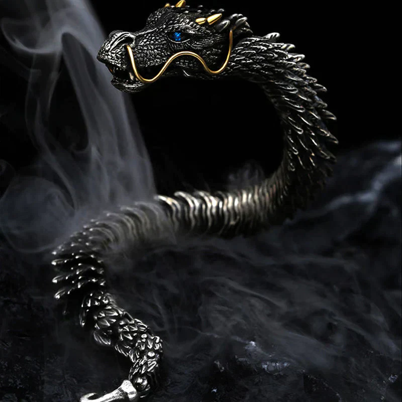 Silver Handmade Dragon Chain Bracelet - Image 7