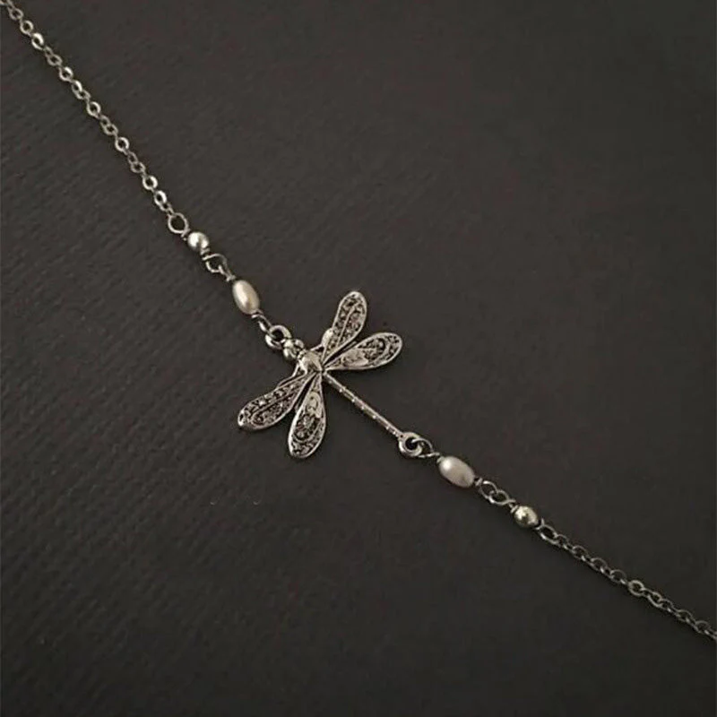 Simple Dragonfly Anklet With Pearl - Image 10