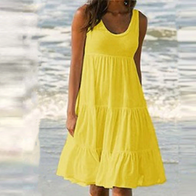Sleeveless Crewneck Panel Dress - Image 10