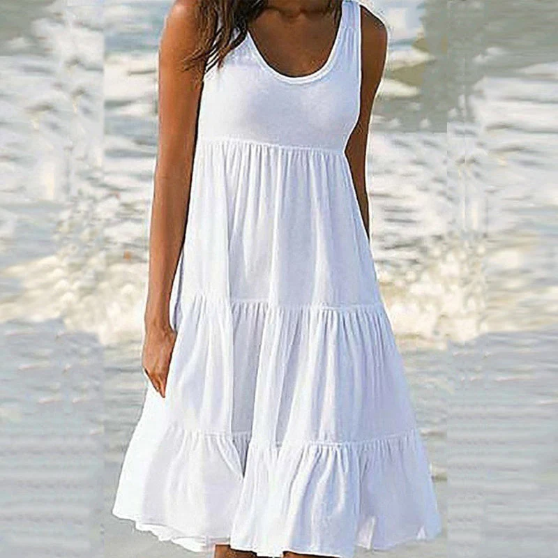 Sleeveless Crewneck Panel Dress - Image 11