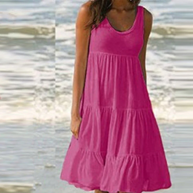 Sleeveless Crewneck Panel Dress - Image 12