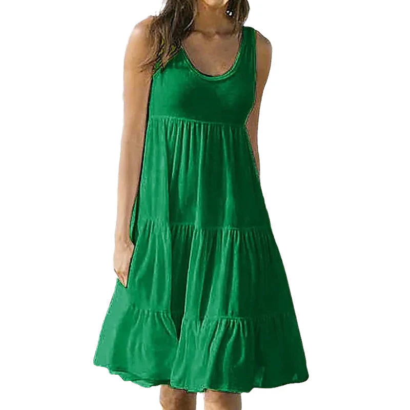 Sleeveless Crewneck Panel Dress - Image 2