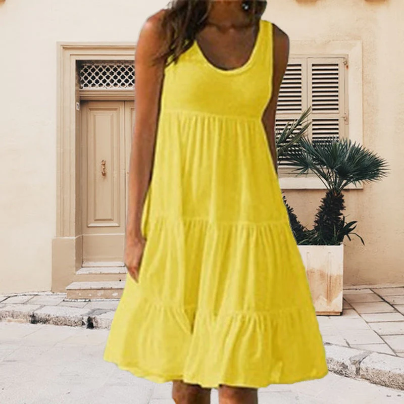 Sleeveless Crewneck Panel Dress - Image 5