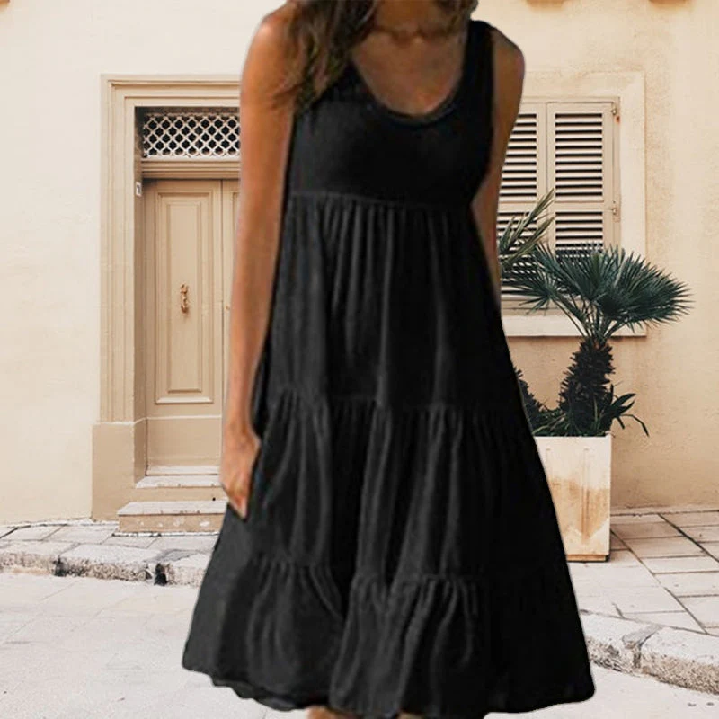 Sleeveless Crewneck Panel Dress - Image 8