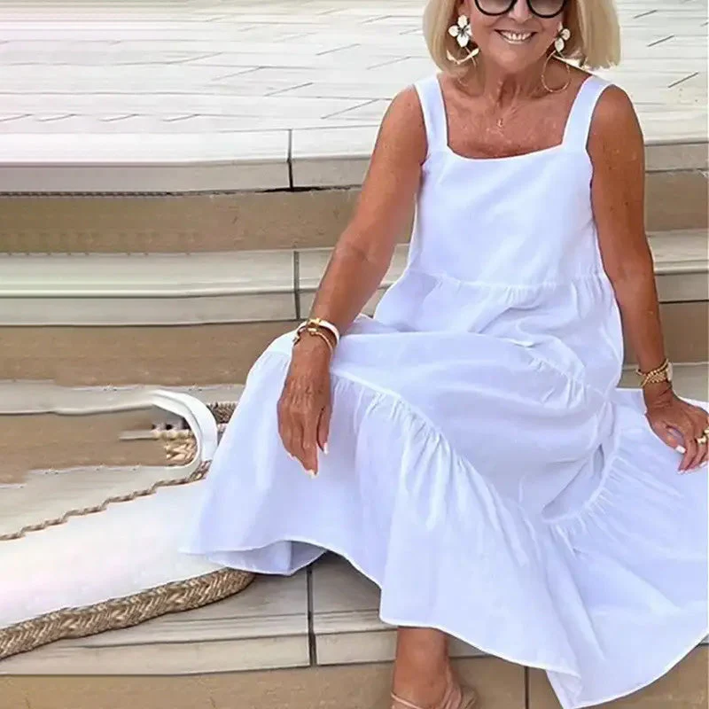 Slip-Kleid in Volltonfarbe und ärmellos - Image 2
