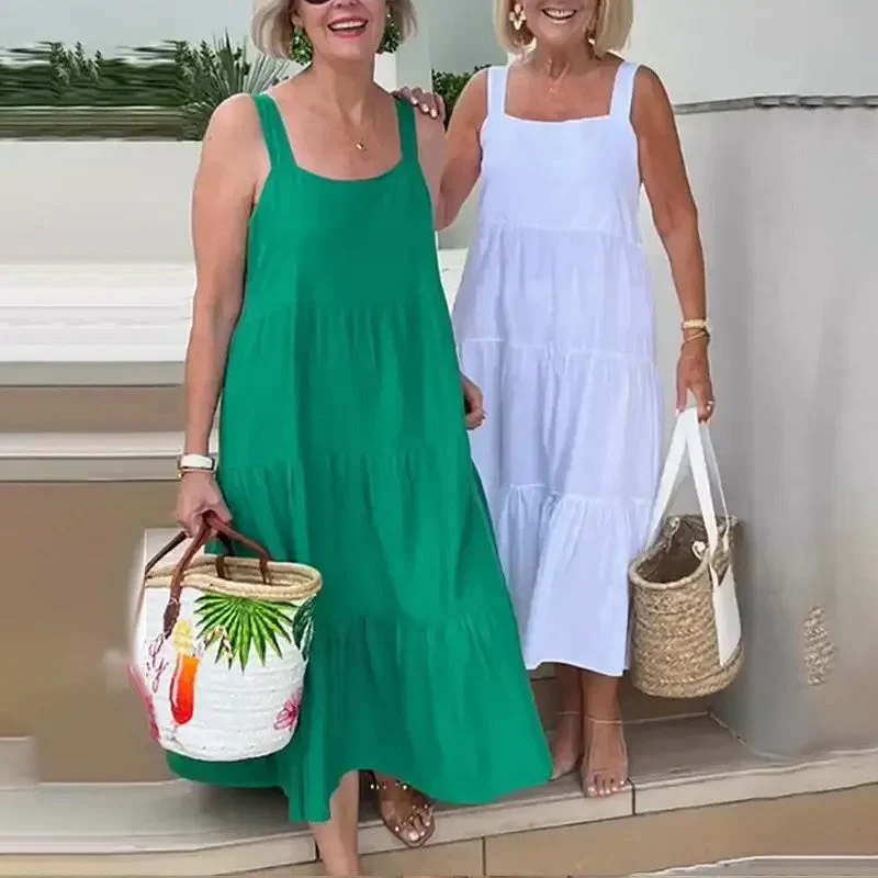 Slip-Kleid in Volltonfarbe und ärmellos - Image 3