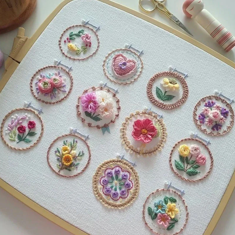 Small Flower Frame Embroidery Kit - Image 4