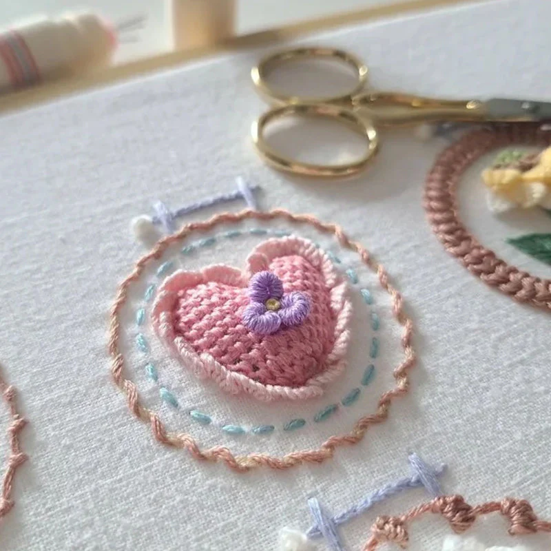 Small Flower Frame Embroidery Kit - Image 6