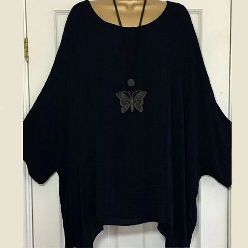 Solid Color Batwing Casual Loose T-shirt - Image 10