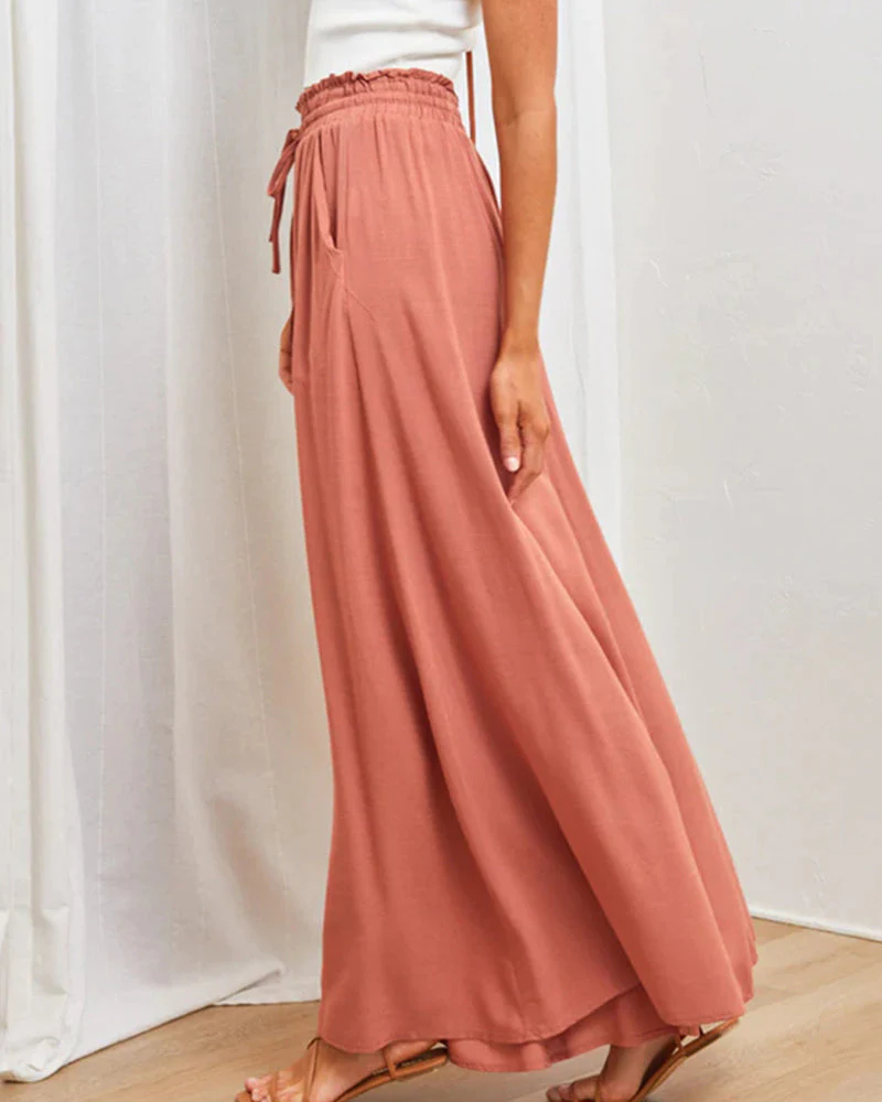 Solid Color High Waist Pants - Image 4
